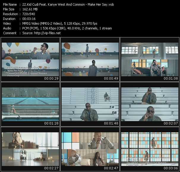 Kid Cudi Feat. Kanye West And Common video ”Make Her Say” from dvd ”Promo Only Urban Video September 2009” 