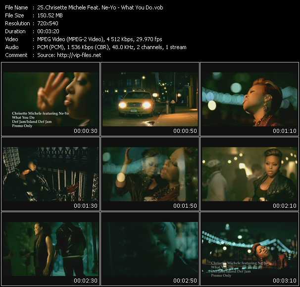 Chrisette Michele Feat. Ne-Yo video ”What You Do” from dvd ”Promo Only Urban Video October 2009” 