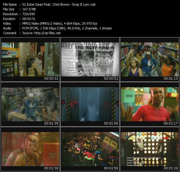 Ester Dean Feat. Chris Brown video ”Drop It Low” from dvd ”Promo Only Urban Video November 2009” 