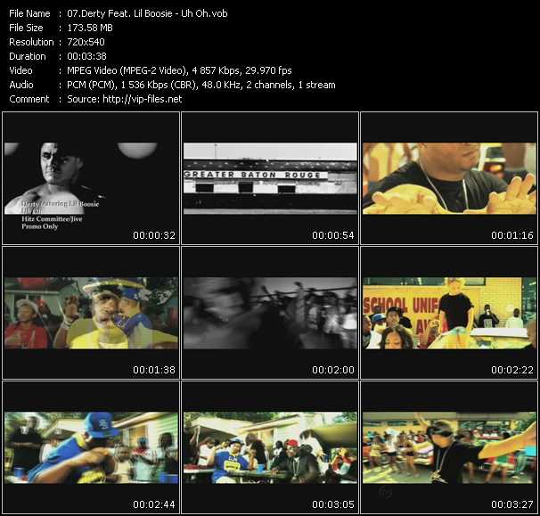 Derty Feat. Lil Boosie video ”Uh Oh” from dvd ”Promo Only Urban Video November 2009” 