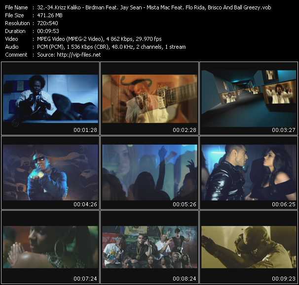 Krizz Kaliko - Birdman Feat. Jay Sean - Mista Mac Feat. Flo Rida, Brisco And Ball Greezy video ”Misunderstood - Written On Her - Drop That” from dvd ”Promo Only Urban Video November 2009” 