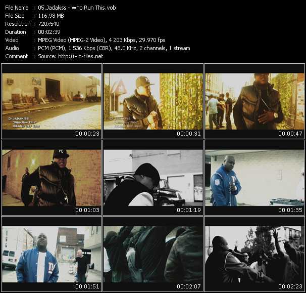 Jadakiss video ”Who Run This” from dvd ”Screenplay VJ-Pro Urban Vision July 2009” 