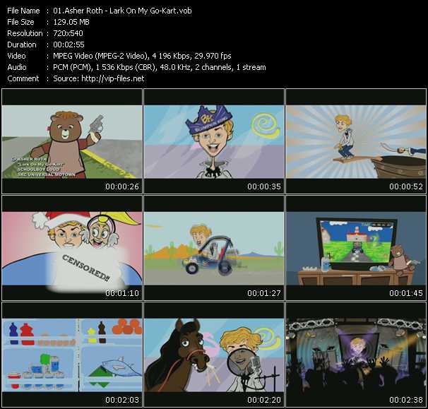 Asher Roth video ”Lark On My Go-Kart” from dvd ”Screenplay VJ-Pro Urban Vision June 2009” 