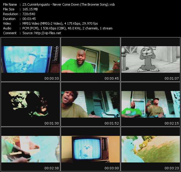 Cunninlynguists video ”Never Come Down (The Brownie Song)” from dvd ”Screenplay VJ-Pro Urban Vision June 2009” 