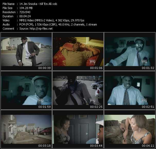 Jim Snooka video ”Kill 'Em All” from dvd ”Screenplay VJ-Pro Urban Vision August 2009” 