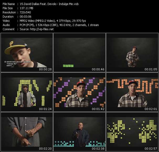 David Dallas Feat. Devolo video ”Indulge Me” from dvd ”Screenplay VJ-Pro Urban Vision August 2009” 