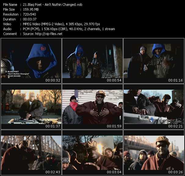 Blaq Poet video ”Ain't Nuthin Changed” from dvd ”Screenplay VJ-Pro Urban Vision August 2009” 