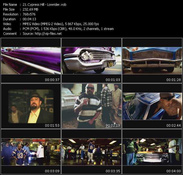 Cypress Hill video ”Lowrider” from dvd ”Cypress Hill. The Ultimate Video Collection” 