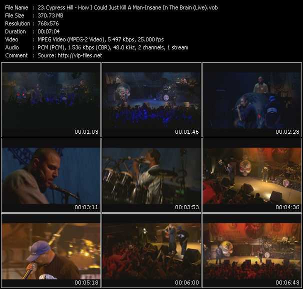 Cypress Hill video ”How I Could Just Kill A Man-Insane In The Brain (Live)” from dvd ”Cypress Hill. The Ultimate Video Collection” 
