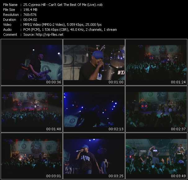 Cypress Hill video ”Can't Get The Best Of Me (Live)” from dvd ”Cypress Hill. The Ultimate Video Collection” 