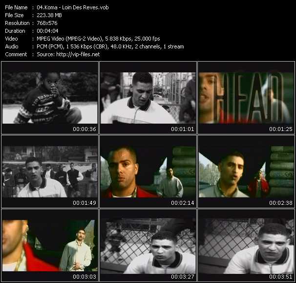 Koma video ”Loin Des Reves” from dvd ”Clap. L'indispensable Des Clips De Rap Francais Indes Vol.1” 