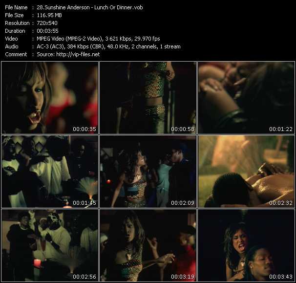 Sunshine Anderson video ”Lunch Or Dinner” from dvd ”ETV Network Hot Hitz September 2001” 