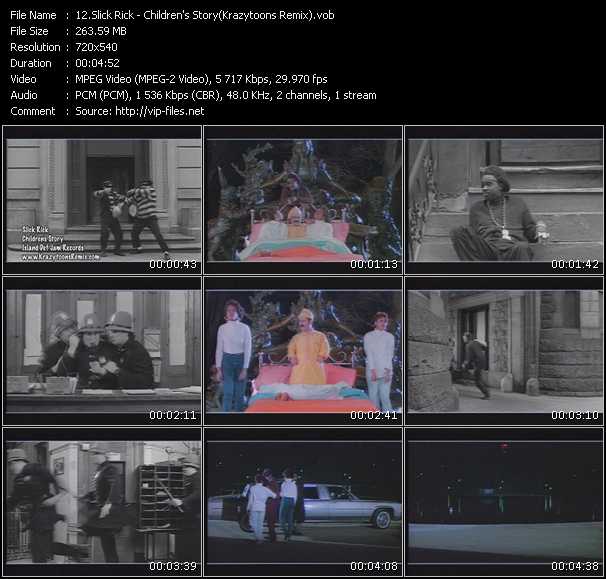 Slick Rick video ”Children's Story(Krazytoons Remix)” from dvd ”Krazytoons Remix VJ Tools Old School Classic Edition Vol.1” 