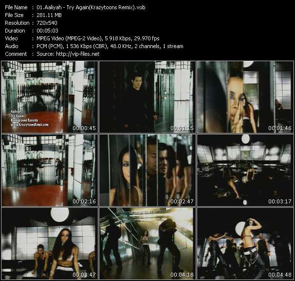 Aaliyah video ”Try Again(Krazytoons Remix)” from dvd ”Krazytoons Remix VJ Tools Old School Classic Edition Vol.3” 