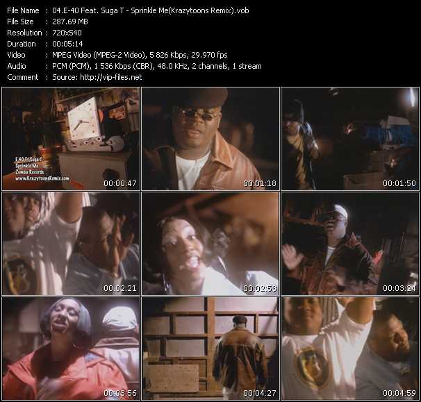 E-40 Feat. Suga T video ”Sprinkle Me(Krazytoons Remix)” from dvd ”Krazytoons Remix VJ Tools Old School Classic Edition Vol.3” 