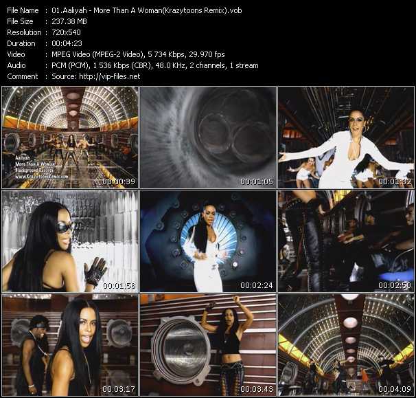 Aaliyah video ”More Than A Woman(Krazytoons Remix)” from dvd ”Krazytoons Remix VJ Tools Old School Classic Edition Vol.5” 