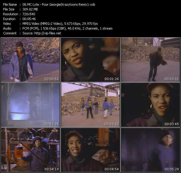 MC Lyte video ”Poor Georgie(Krazytoons Remix)” from dvd ”Krazytoons Remix VJ Tools Old School Classic Edition Vol.9” 