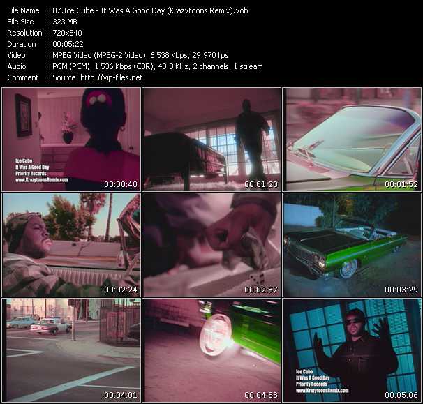 Ice Cube video ”It Was A Good Day (Krazytoons Remix)” from dvd ”Krazytoons Remix VJ Tools Old School Classic Edition Vol.14” 