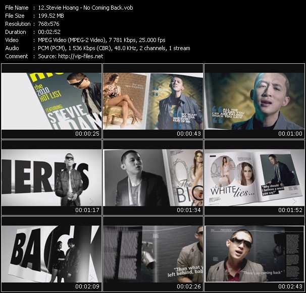 Stevie Hoang video ”No Coming Back” from dvd ”MixMash Urban March 2010” 