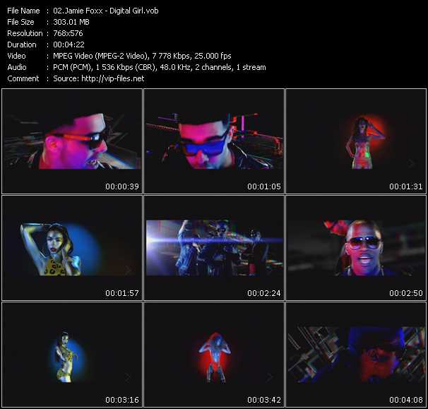 Jamie Foxx video ”Digital Girl” from dvd ”MixMash Urban October 2009” 