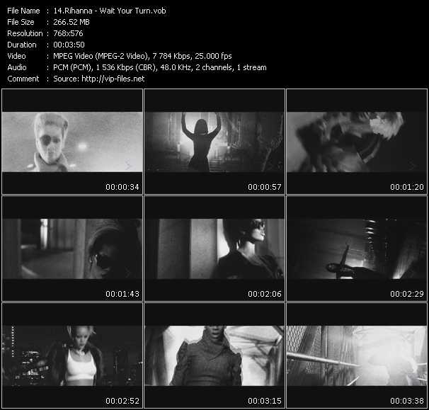 Rihanna video ”Wait Your Turn” from dvd ”MixMash Urban December 2009” 