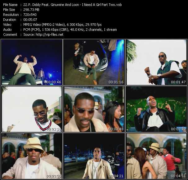 P. Diddy Feat. Ginuwine And Loon video ”I Need A Girl Part Two” from dvd ”Promo Only Canada Hot Video July 2002” 