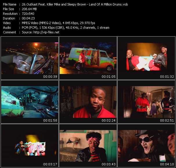 Outkast Feat. Killer Mike and Sleepy Brown video ”Land Of A Million Drums” from dvd ”Promo Only Canada Hot Video July 2002” 