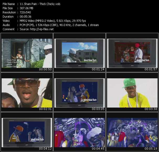 Sham Pain video ”Thick Chickz” from dvd ”Promo Only Express Video January 2008 Week 4” 