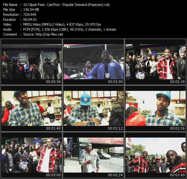 Clipse Feat. Cam'Ron video ”Popular Demand (Popeyes)” from dvd ”Promo Only Express Video January 2010 Week 1” 
