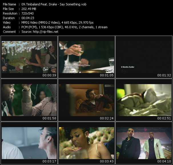 Timbaland Feat. Drake video ”Say Something” from dvd ”Promo Only Express Video January 2010 Week 2” 