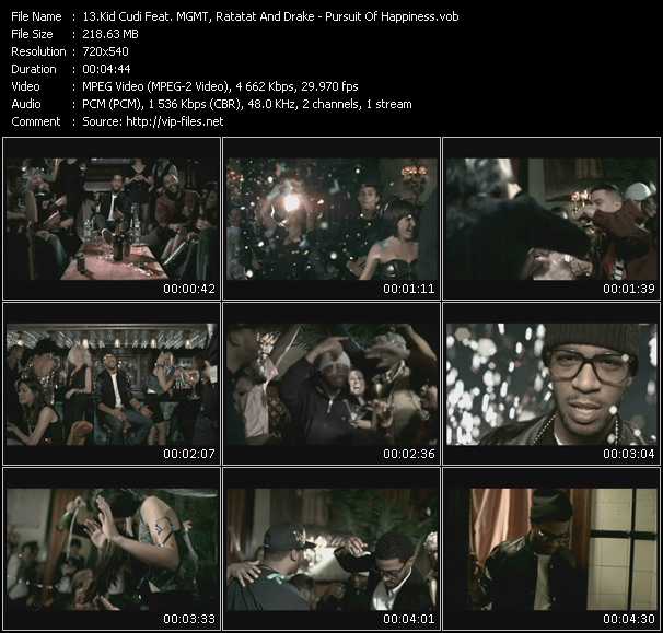 Kid Cudi Feat. MGMT, Ratatat And Drake video ”Pursuit Of Happiness” from dvd ”Promo Only Express Video January 2010 Week 2” 