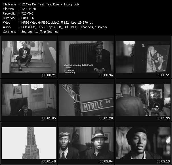 Mos Def Feat. Talib Kweli video ”History” from dvd ”Promo Only Express Video January 2010 Week 4” 