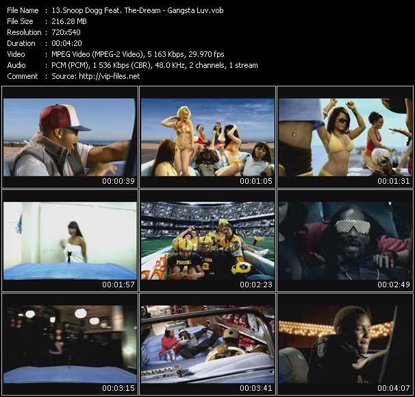 Snoop Dogg Feat. The-Dream video ”Gangsta Luv” from dvd ”Promo Only Express Video December 2009 Week 3” 