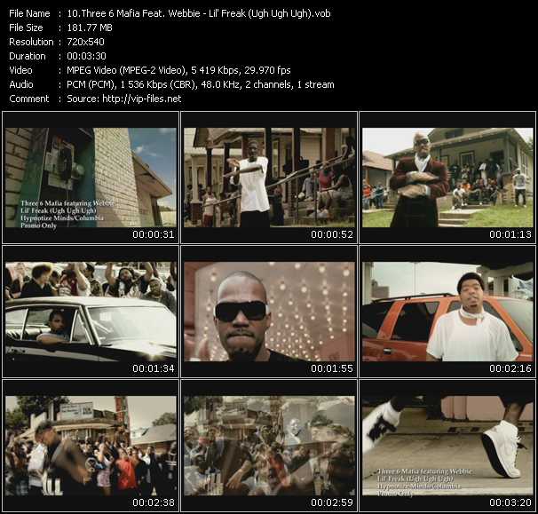 Three 6 Mafia Feat. Webbie video ”Lil' Freak (Ugh Ugh Ugh)” from dvd ”Promo Only Express Video November 2009 Week 1” 