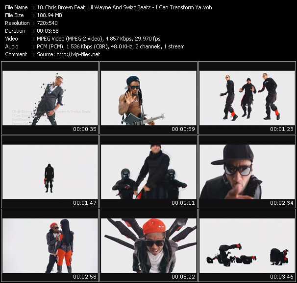 Chris Brown Feat. Lil Wayne And Swizz Beatz video ”I Can Transform Ya” from dvd ”Promo Only Express Video November 2009 Week 3” 