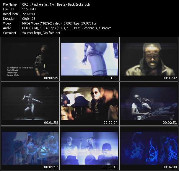 Jr. Pinchers Vs. Twin Beatz video ”Back Broke” from dvd ”Promo Only Express Video December 2009 Week 1” 