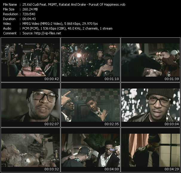 Kid Cudi Feat. MGMT, Ratatat And Drake video ”Pursuit Of Happiness” from dvd ”Promo Only Hot Video March 2010” 
