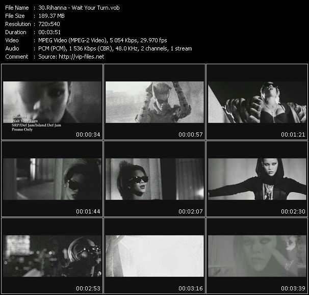 Rihanna video ”Wait Your Turn” from dvd ”Promo Only Hot Video January 2010” 