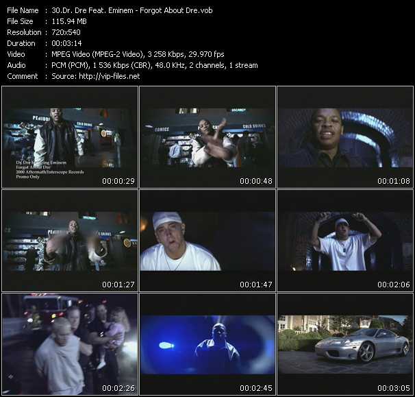 Dr. Dre Feat. Eminem video ”Forgot About Dre” from dvd ”Promo Only Hot Video April 2000” 