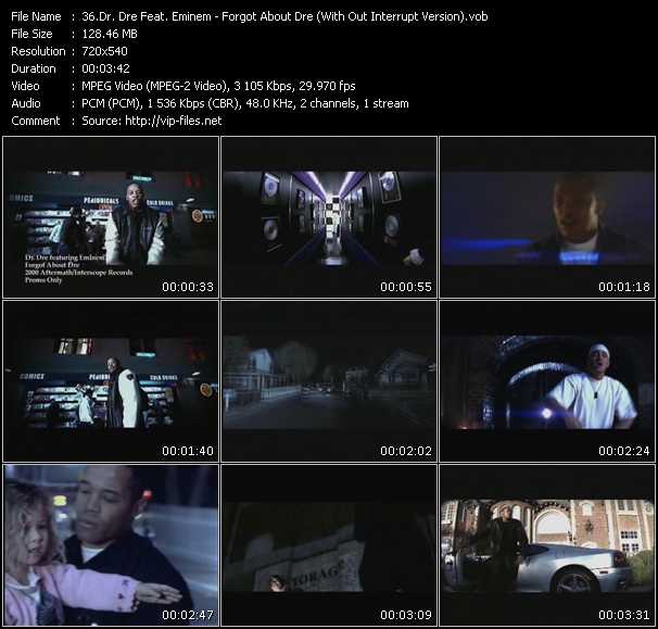 Dr. Dre Feat. Eminem video ”Forgot About Dre (With Out Interrupt Version)” from dvd ”Promo Only Hot Video June 2000” 