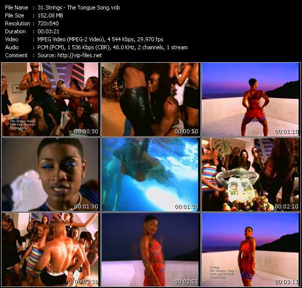 Strings video ”The Tongue Song” from dvd ”Promo Only Hot Video August 2000” 