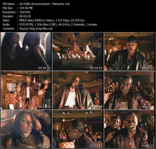 Public Announcement video ”Mamacita” from dvd ”Promo Only Hot Video November 2000” 