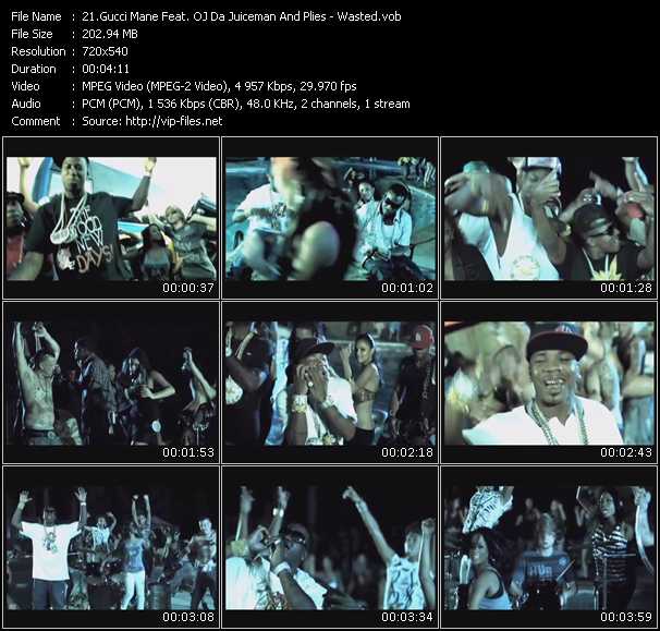 Gucci Mane Feat. OJ Da Juiceman And Plies video ”Wasted” from dvd ”Promo Only Hot Video December 2009” 