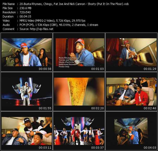 Busta Rhymes, Chingy, Fat Joe And Nick Cannon video ”Shorty (Put It On The Floor)” from dvd ”Promo Only Urban Video January 2004” 