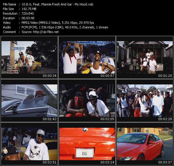 B.G. Feat. Mannie Fresh And Gar video ”My Hood” from dvd ”Promo Only Urban Video January 2010” 