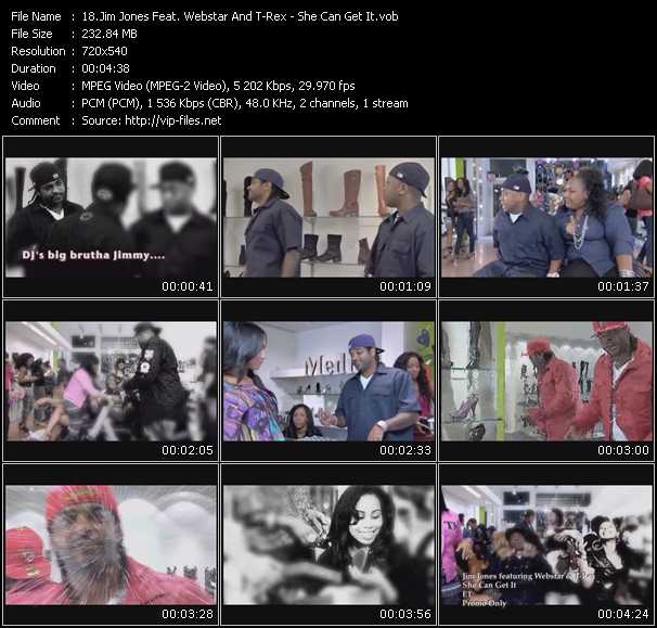 Jim Jones Feat. Webstar And T-Rex video ”She Can Get It” from dvd ”Promo Only Urban Video January 2010” 
