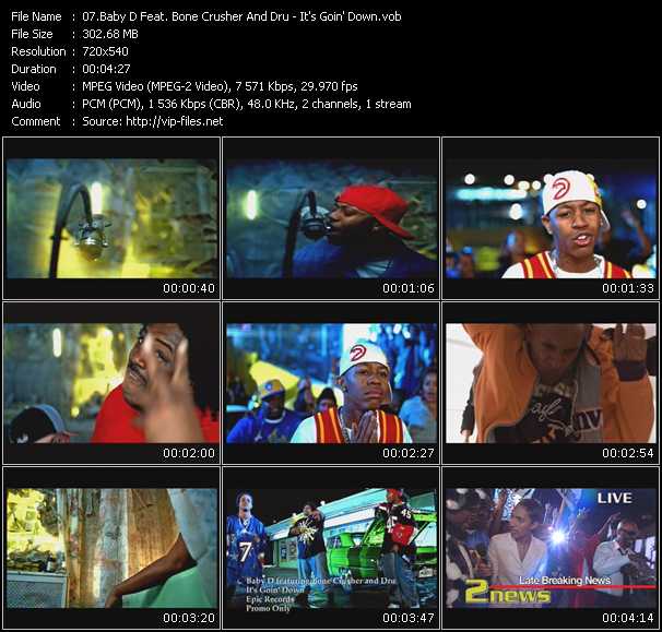 Baby D Feat. Bone Crusher And Dru video ”It's Goin' Down” from dvd ”Promo Only Urban Video February 2004” 