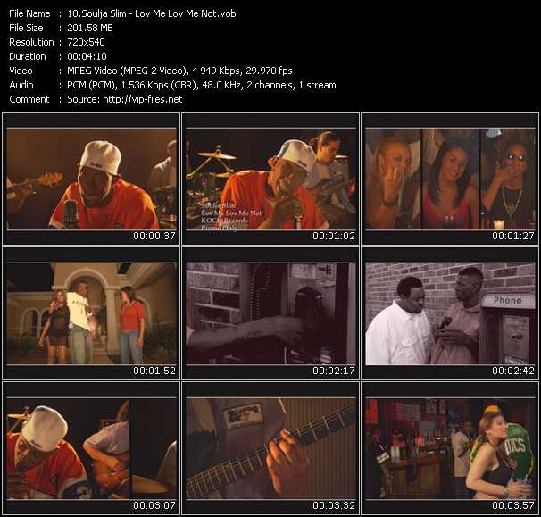 Soulja Slim video ”Lov Me Lov Me Not” from dvd ”Promo Only Urban Video February 2004” 