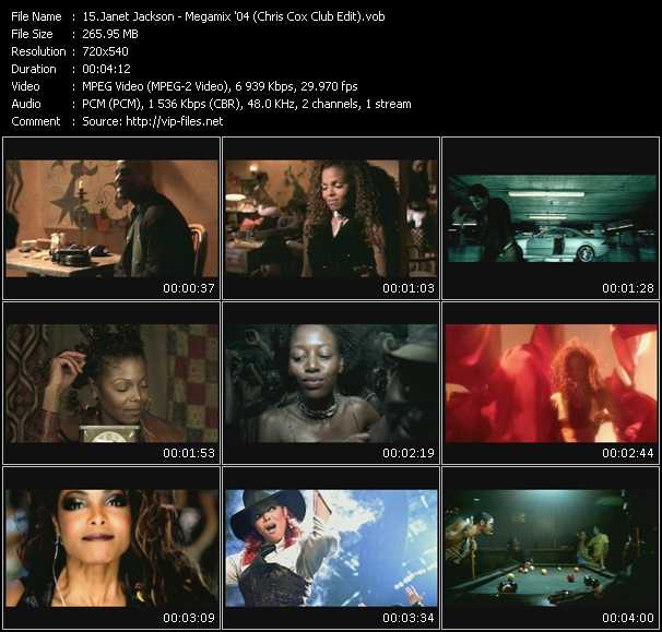Janet Jackson video ”Megamix '04 (Chris Cox Club Edit)” from dvd ”Promo Only Urban Video February 2004” 