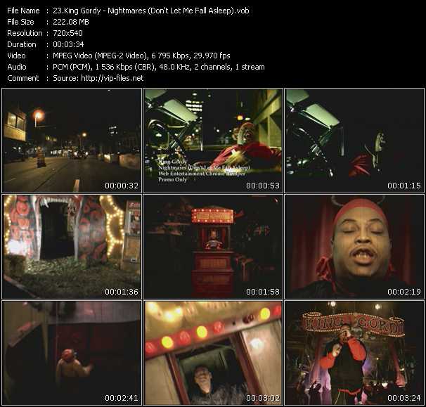 King Gordy video ”Nightmares (Don't Let Me Fall Asleep)” from dvd ”Promo Only Urban Video February 2004” 